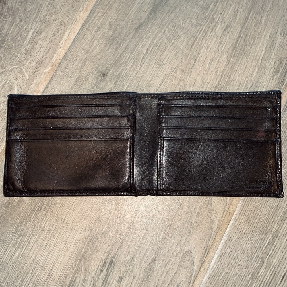 Coach Black Signature Pattern Wallet - Picture 3 of 4